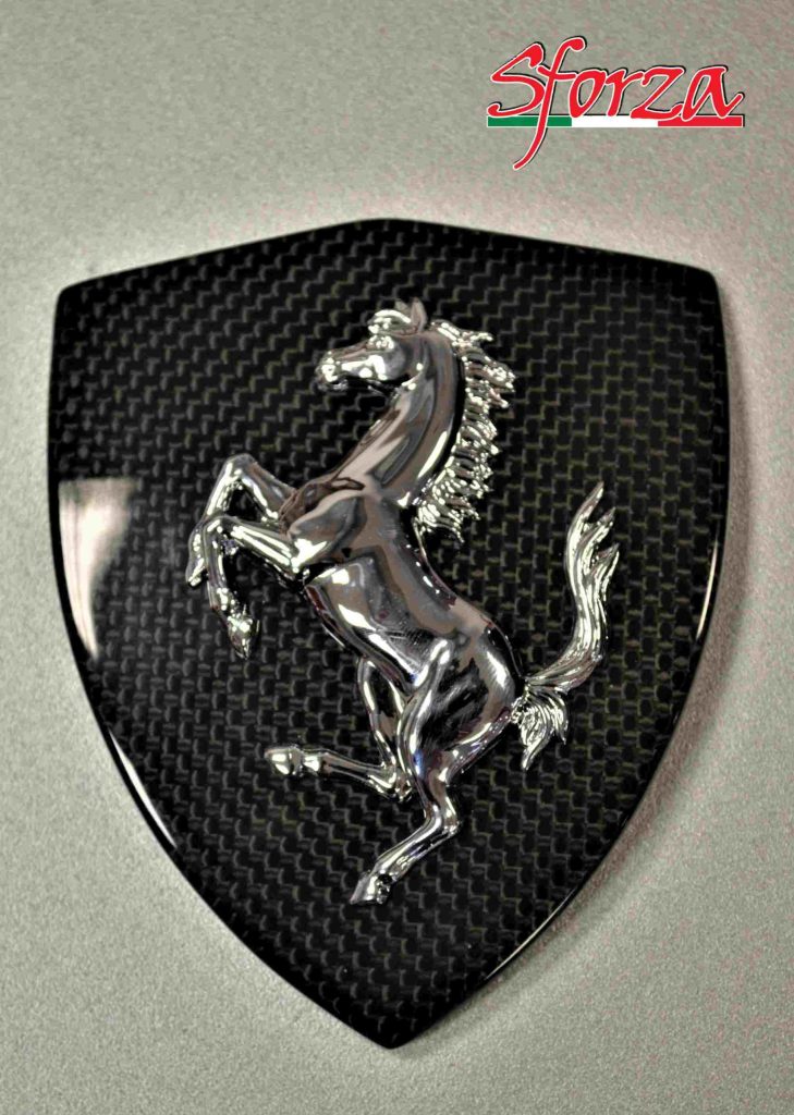 Ferrari 488 Spider carbon front fender shield emblem